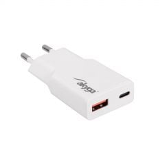 USB Nabíječka AK-CH-27 USB-A + USB-C PD 5-20V / max. 3A 30W Quick Charge 3.0 GaN
