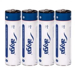 Li-Ion baterie AA LR06 USB-C Akyga AK-BC-06 1.5V / 1750mAh 4ks