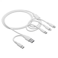 Kabel USB A + USB type C / USB type C + USB Micro B + Lightning 1.2m AK-USB-52