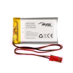 Li-Po baterie LP352745 Akyga AKY0385 3.7V / 270mAh PCM JST 2-pinový konektor 150mm