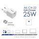 Další obrázek USB Nabíječka AK-CH-22 USB-C PD 5-12V / max. 3A 25W Quick Charge 3.0 GaN