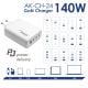 Další obrázek USB Nabíječka AK-CH-24 USB-A + 3x USB-C PD 5-28V / max. 5A 140W Quick Charge 3.0 GaN