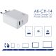 Další obrázek USB Nabíječka AK-CH-14 USB-A + USB-C PD 5-20V / max. 3A 45W Quick Charge 3.0