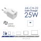 Další obrázek USB Nabíječka AK-CH-22 USB-C PD 5-12V / max. 3A 25W Quick Charge 3.0 GaN